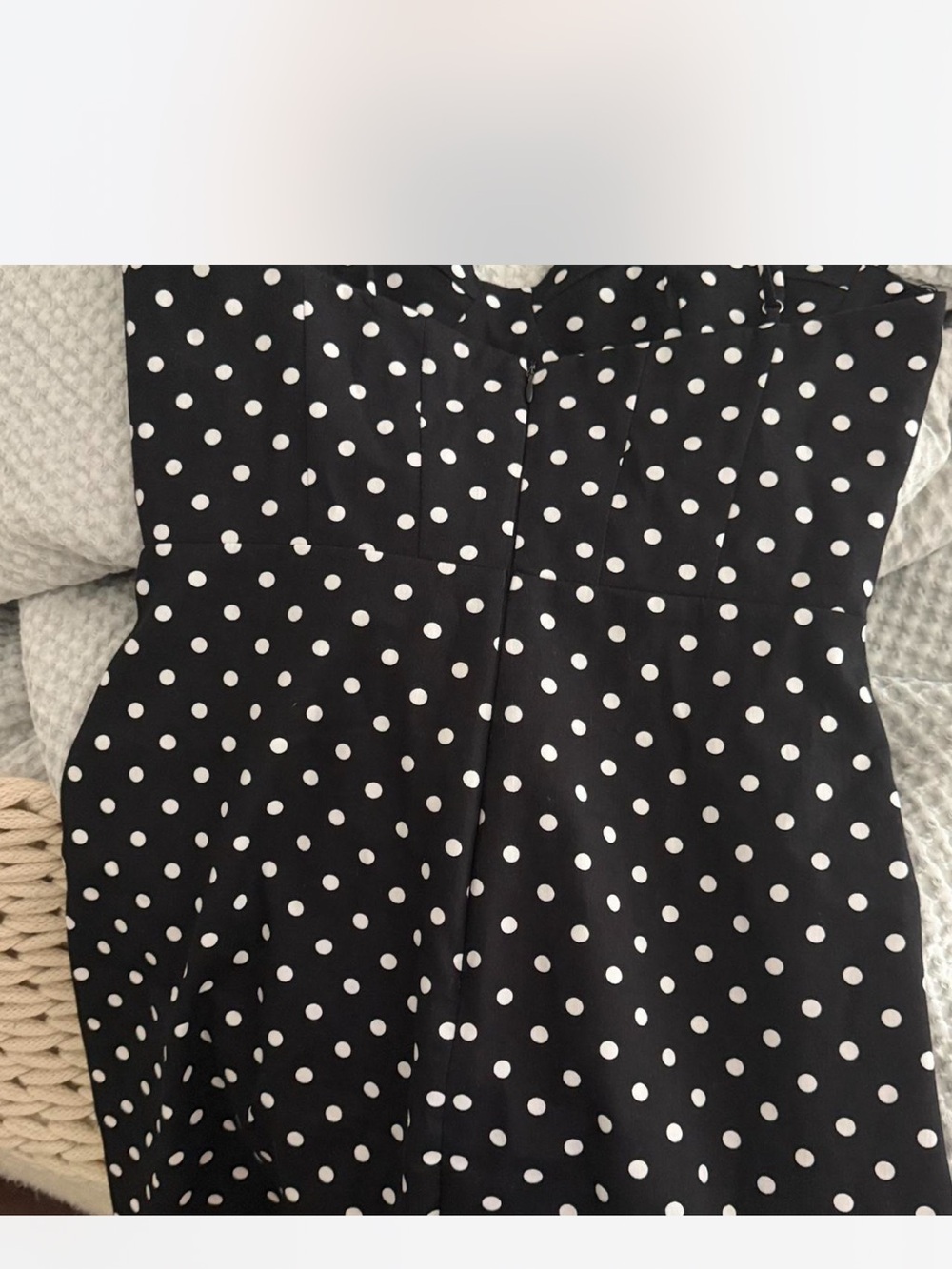 Zara Black Polka Dot Spaghetti Strap Mini Dress - Picture 5 of 6